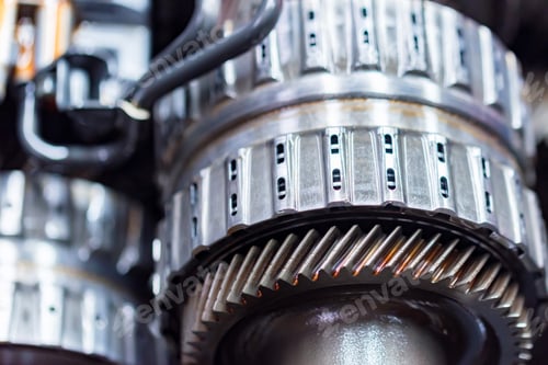Preview: Close-up helical gears in car automatic transmission