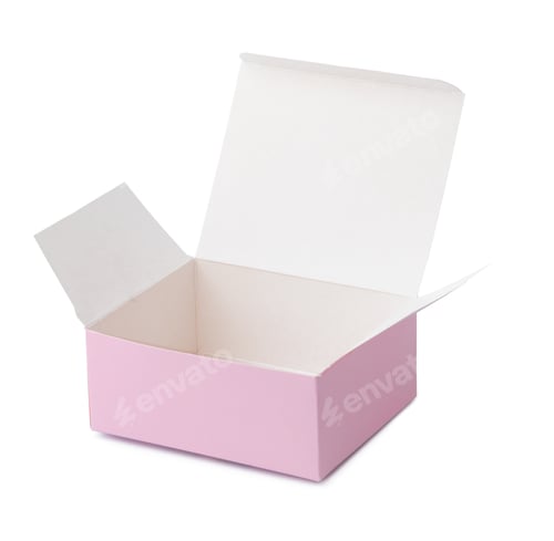 Preview: Pink paper gift box isolated on white