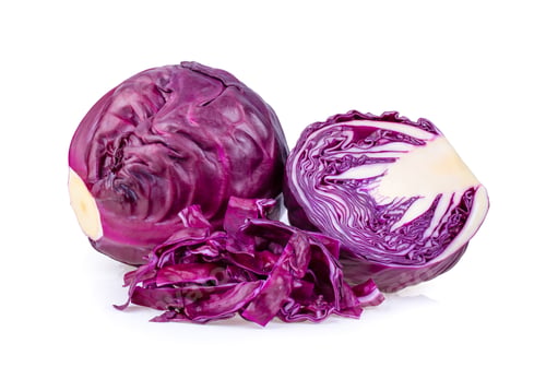 Preview: Red cabbage slice isolated on white background