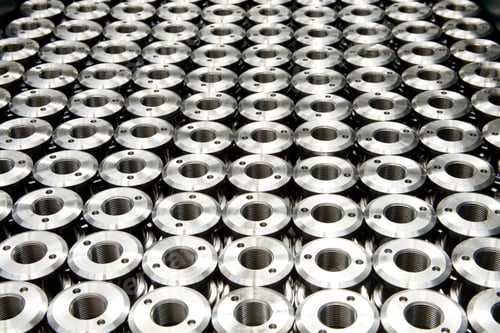 Preview: New fabrication steel rollers texture background. Metal industry.