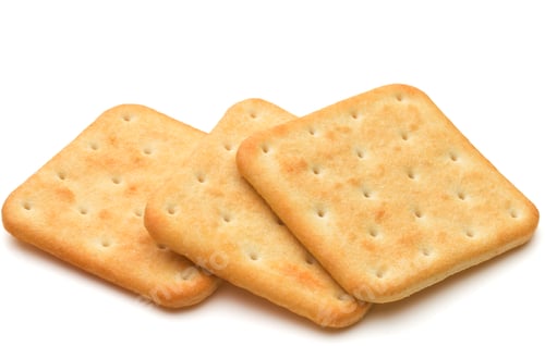 Preview: Dry cracker cookies isolated on white background cutout