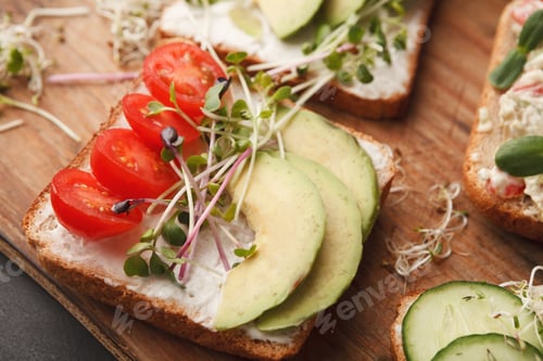 Preview: Variety of healthy vegetarian sandwiches