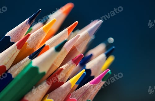 Preview: Close-up view of a bunch of the colored pencil