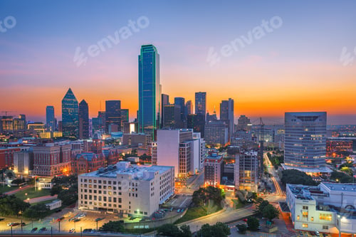Preview: Dallas, Texas, USA Downtown City Skyline