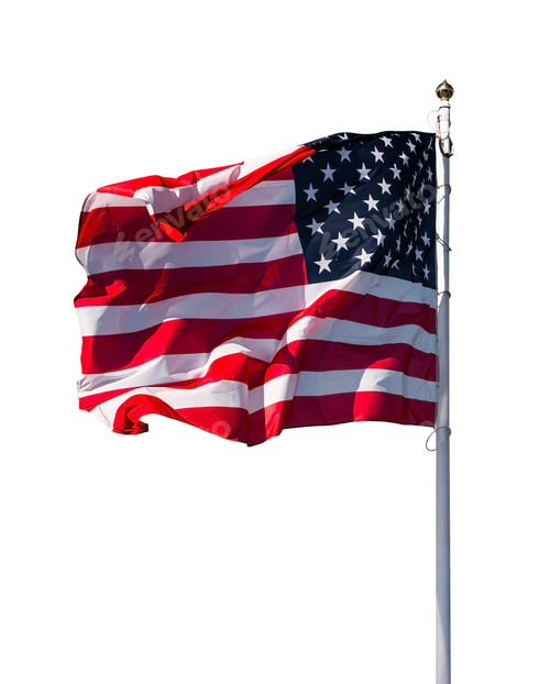 Preview: American flag on white background