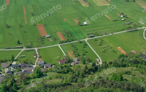 Preview: High above the fields, meadows and villages