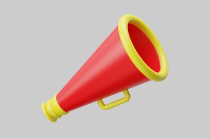 Preview: Retro bullhorn red and yellow