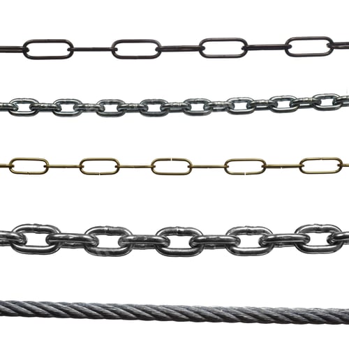 Preview: Collection Of Various Chains On White Background. Each One Is In Full Cameras Resolution
