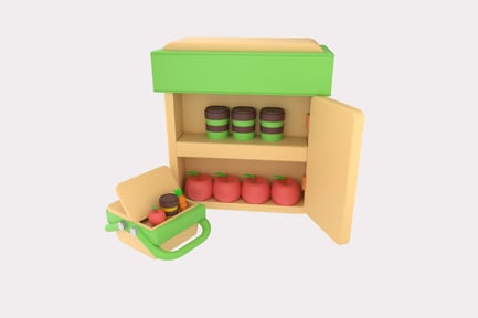 Preview: Food Storage Stack 3D Illustration