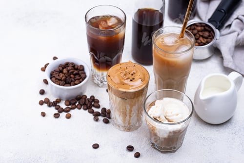 Preview: Different trendy cold coffee drink