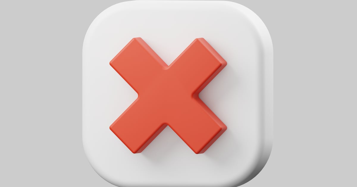 Red cross mark button 3D, Incl. button & close - Envato