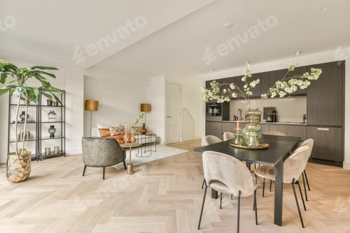 Preview: living romm with sofa and kitchen
