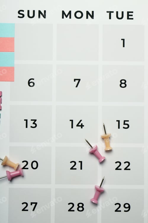 Preview: Concept of event planning and work planning, close up