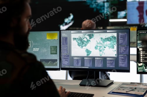 Preview: Trooper examines surveillance radar CCTV imagery in control center