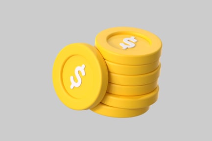 Предпросмотр: Стопка желтых долларовых монет