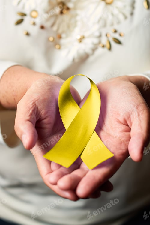 Preview: World Suicide Prevention Day concept with awareness yellow ribbon
