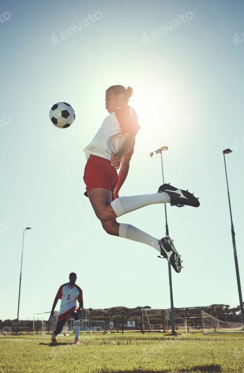 Preview: Soccer, sports and training with a man athlete playing with a ball on a field or grass pitch for ex