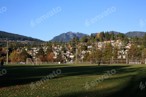Preview: Football court on a sunny autumn day in Vancouver, Canada