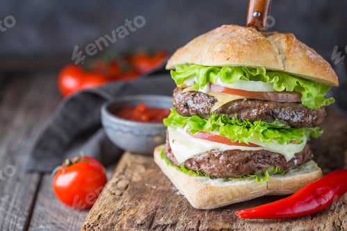 Preview: Hamburger with beef meat