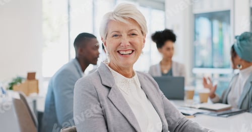 Preview: Business leader, happy portrait of woman CEO in office with vision and motivation in senior managem
