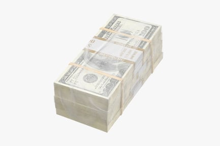 Preview: Stacks of Wrapped $100 Bills - United States Currency