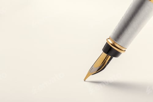 Preview: Fountain pen isolated on white background