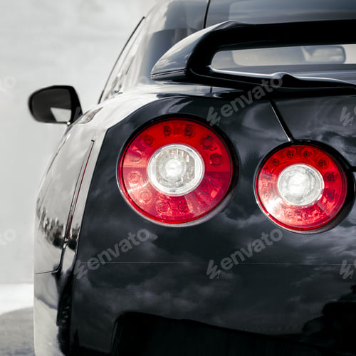 Preview: Backlight of black sport car
