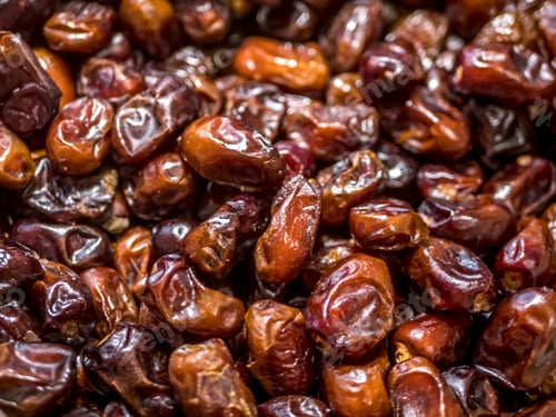 Preview: many date fruits on the table background