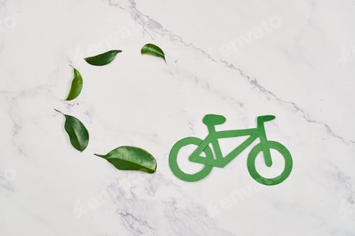 Preview: Carbon neutral sustainable development concept. Bicycle use.