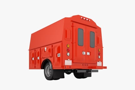 Preview: Red Service Truck Cabin with Tooling Boxes