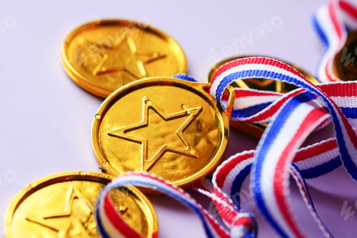 Preview: winning Throphy on color background close up