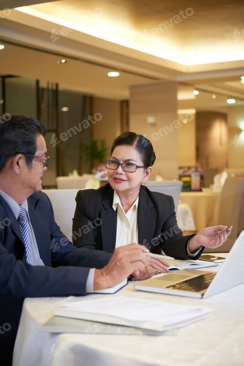 Preview: Elegant Businesswoman Talking to Colleague