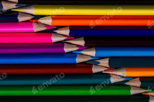 Preview: background of colored pencils top view