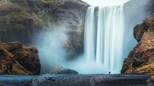Preview: Couple of tourist near Skogafoss