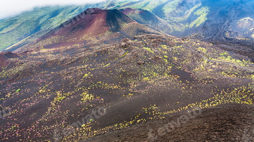 Preview: hardened lava fields and craters on Mount Etna