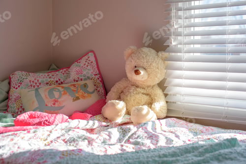 Preview: Child’s bed in morning sunlight
