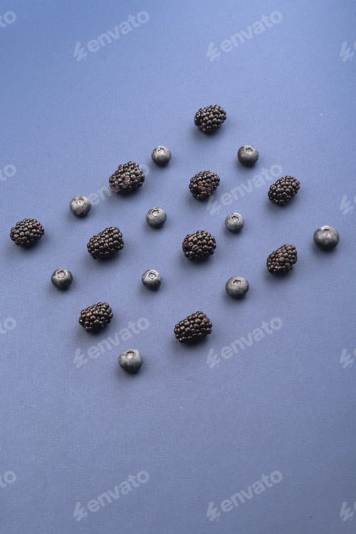 Preview: Blueberries and mulberries isolated