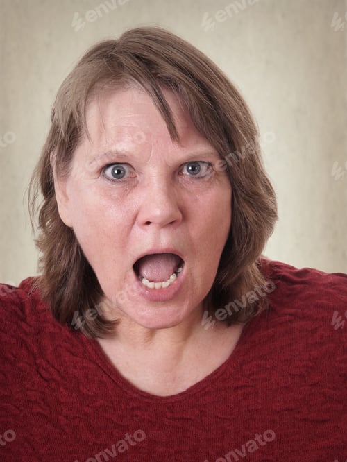 Preview: senior woman in shock