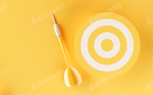 Preview: 3d Target on yellow background.