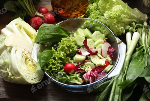 Preview: Fresh vegetables
lettuce, cucumber, vegetables, fresh food, chicory, fresh produce, red radish