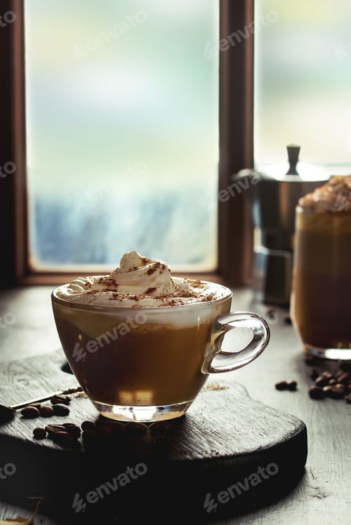 Preview: Glass of pumpkin latte