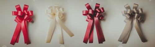 Preview: Red And Gold Ribbons In Vintage Color Style For Shopping , Anniversary , New Year , Christmas And