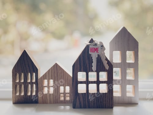 Preview: Model Houses and Keys on a Tabletop