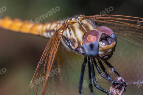Preview: Selective focus shot of a cute dragonfly
