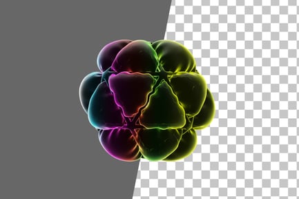 Preview: Tied Balloon Neon Abstract 3D Icon