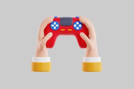 Vista previa: Manos de dibujos animados sosteniendo el mando