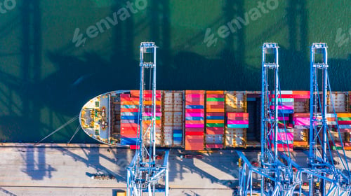 Preview: Container ship global business freight import export logistic transportation.