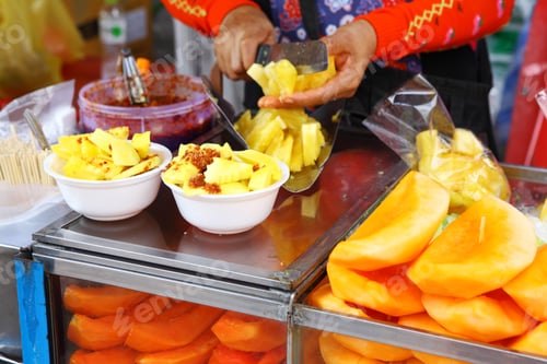 Preview: Fruit stall on street market in thailand