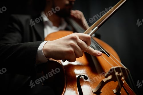 Preview: Chamber Cellist Playing Music with Fingers in Studio