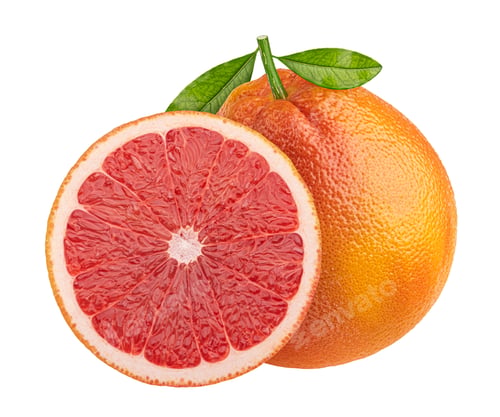 Preview: Grapefruit isolated on white background with clipping path